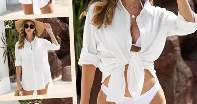 Vancavoo Women's Beach Cover Up Shirts Bikini Coverups Swimsuit Beach Dress Cotton Button Down Casual Long Sleeve Beachwear Loose Cardigan Blouse Tops Swimwear