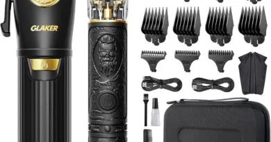 GLAKER Hair Clippers for Men, Professional Mens Hair Clippers and Trimmer Set for Barber, Cordless Grooming Kit with LED Display & 15 Guide Combs, Barber Clippers Hair Cutting Kit for Men