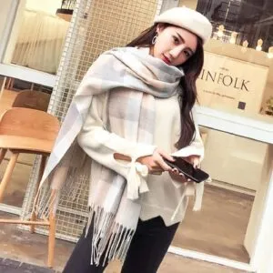 Yuson Girl Women's Fashion Long Shawl Big Grid Winter Warm Lattice Large Scarf