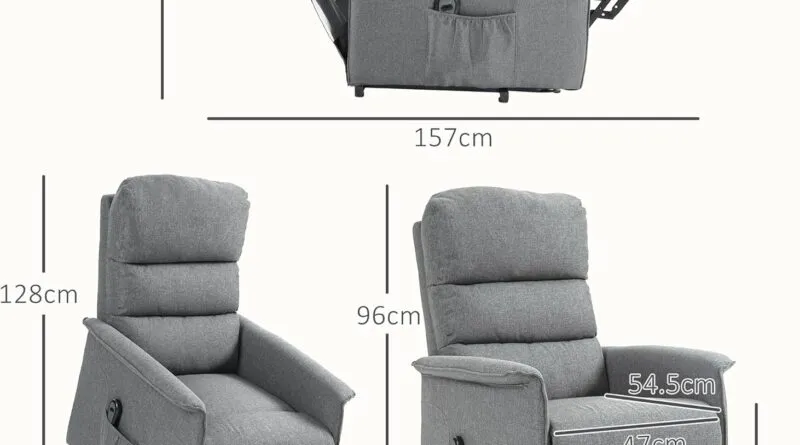 HOMCOM Electric Power Lift Recliner Chair with Spring Pack Seat, Fabric Recliner Armchair for Elderly with Footrest, Remote, Side Pockets, Reclining Chair for Living Room